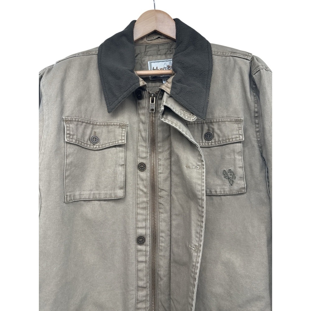 Hunt Bum Men's LT Tall Field Jacket Canvas Quilted Hunting Coat Removable Collar - Picture 10 of 15